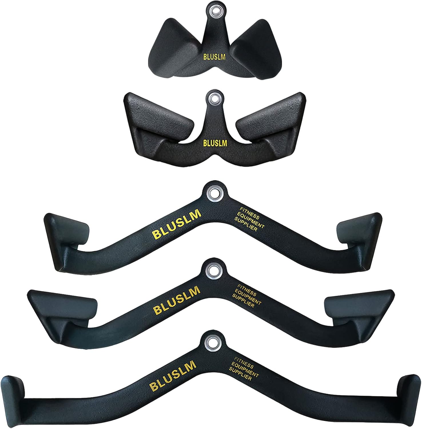 BLUSLM LAT pulldown bar with ergonomic paddle grips and rubber-coated steel construction